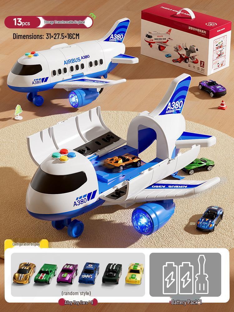 Kids' Transforming Helicopter and Fire Truck Toy Set with Small Airplane and Car