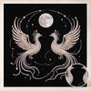 DIY Pearl Diamond Painting Set with Frame Phoenix and Full Moon 3D Pearl Beads. Home Wall Decor