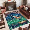 Horse Theme Crystal Velvet Floor Rug Personalized Custom Name Text Warm Carpet Home Decoration