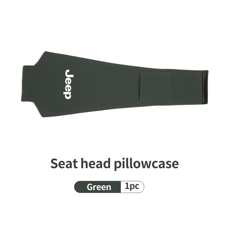 Car Logo Headrest Cover Leather Storage Neck Pillow Case Accessories For Jeep Renegade Compass Grand-Cherokee Wrangler-JK ALW1
