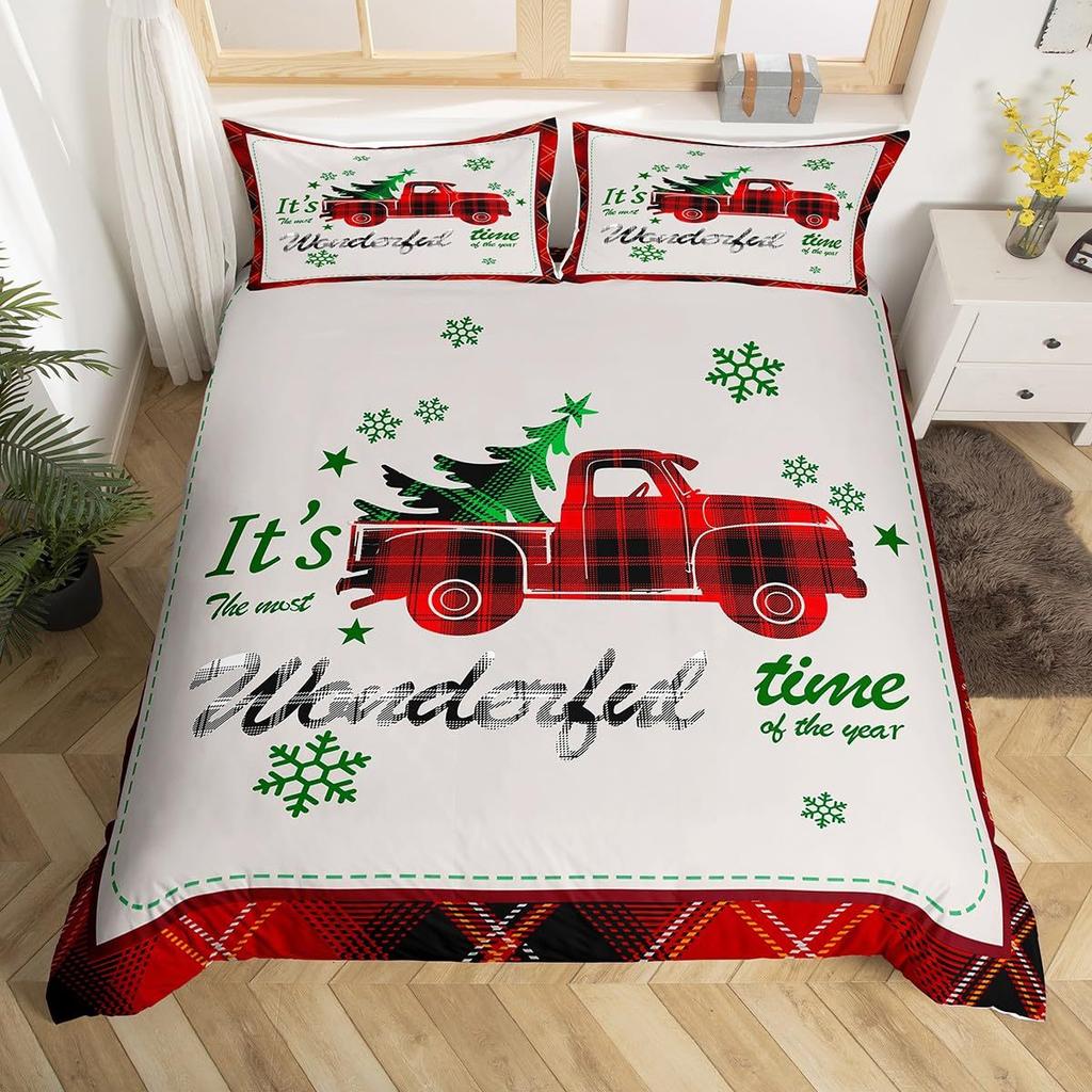 Christmas Snowman Down Comforter Set Bedding Set 3-piece Duvet Cover Set