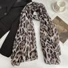 Thin scarf retro trend new Bali yarn scarf long silk scarf women's high sense personalized leopard print shawl