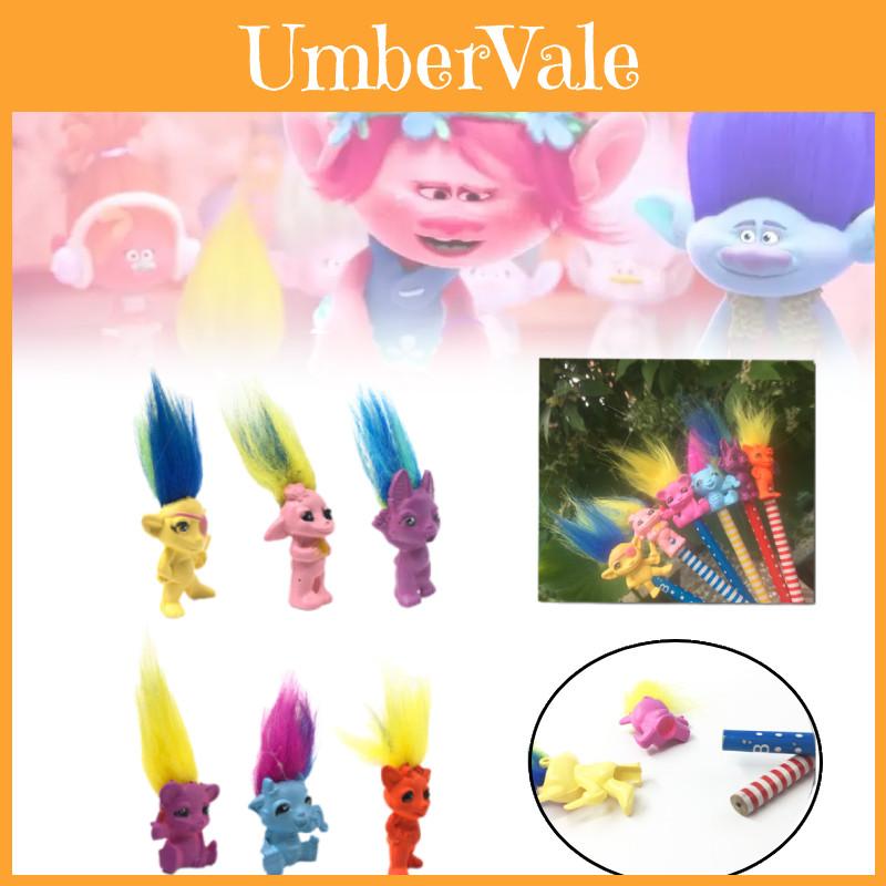 Cute Miniature Plastic Troll Doll With Vibrant Hair Retro Style Collectible Figurine