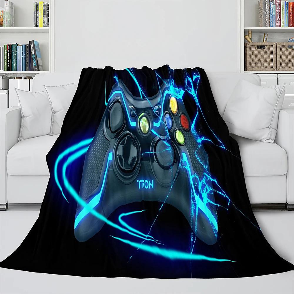 Gamepadová deka Módní flanelová deka na postel pohovku přehoz Bytový textil Hráč Děti Dospělí Dárek King Queen Size