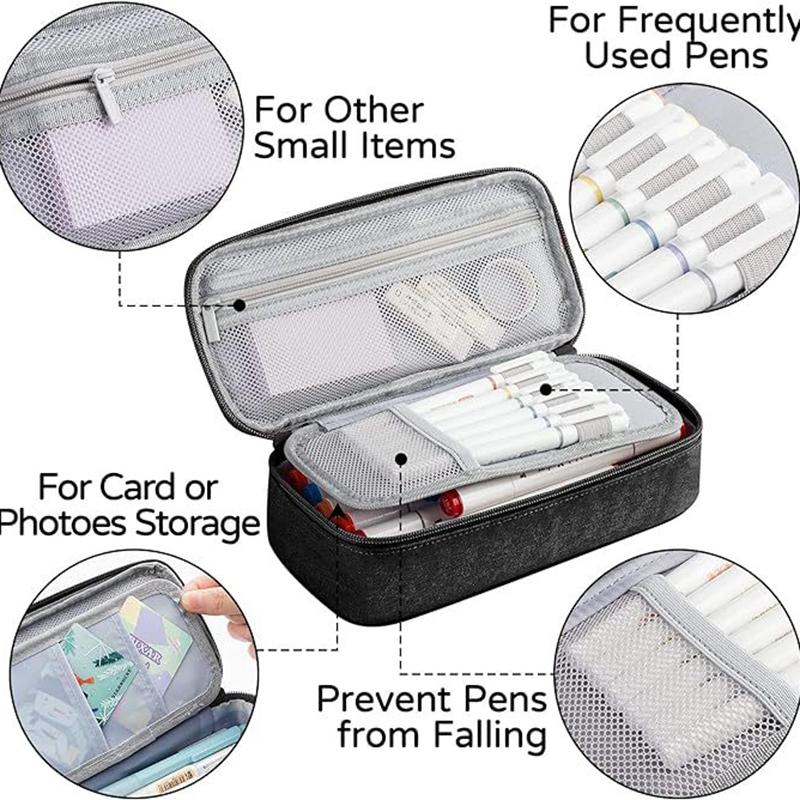 Portable Pencil Case Large Capacity Pencil Case Stationery Pencil Case High Aesthetic Student Stationery Storage Bag Holder Box Organiser