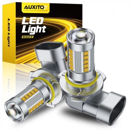 AUXITO H10 LED Fog Driving Light Bulbs 9145 9140 Golden Yellow Super Bright EXV
