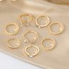 Luxury Diamond Butterfly Carving Jewelry Temperament Elegant Woman Versatile Charm Open Ring Set