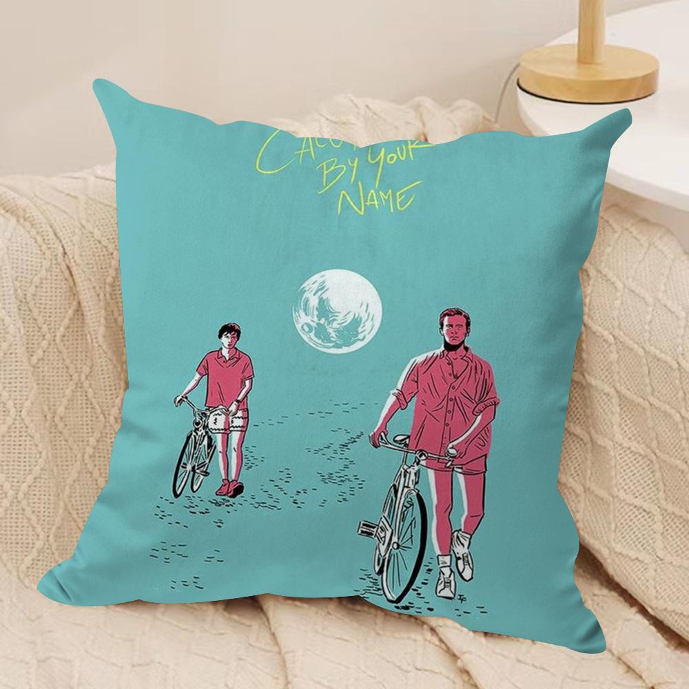 C-Call Me by Your Name Cushion Cover Soft Plush Fabric Double-Sided Printed Sofa Cushion Cover for All Seasons Home Decor Gift