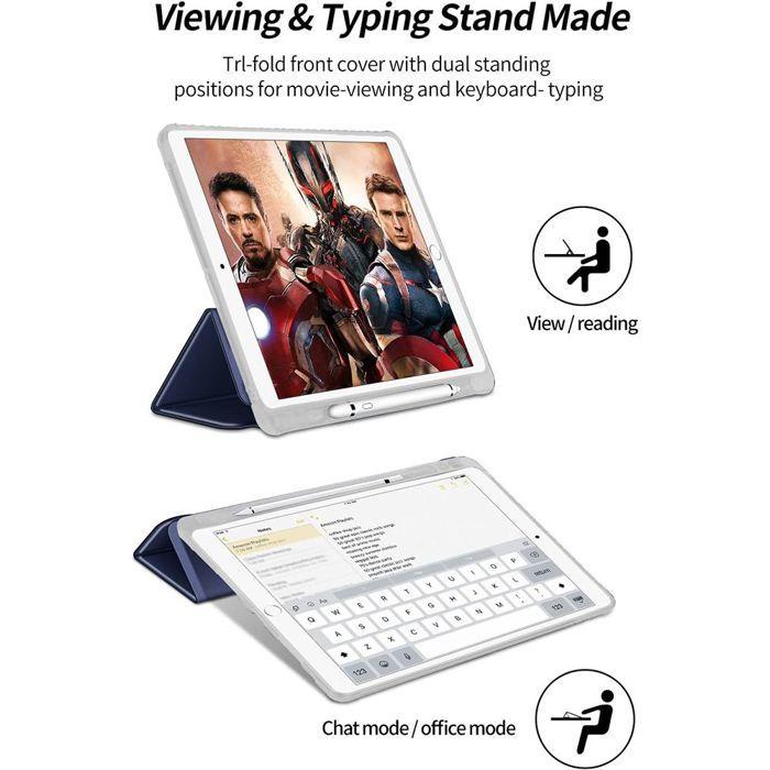 Coque pour iPad 10,2" - Protection Antichoc - Silicone - Bleu Marine - Compatible 7/8/9ème Génération