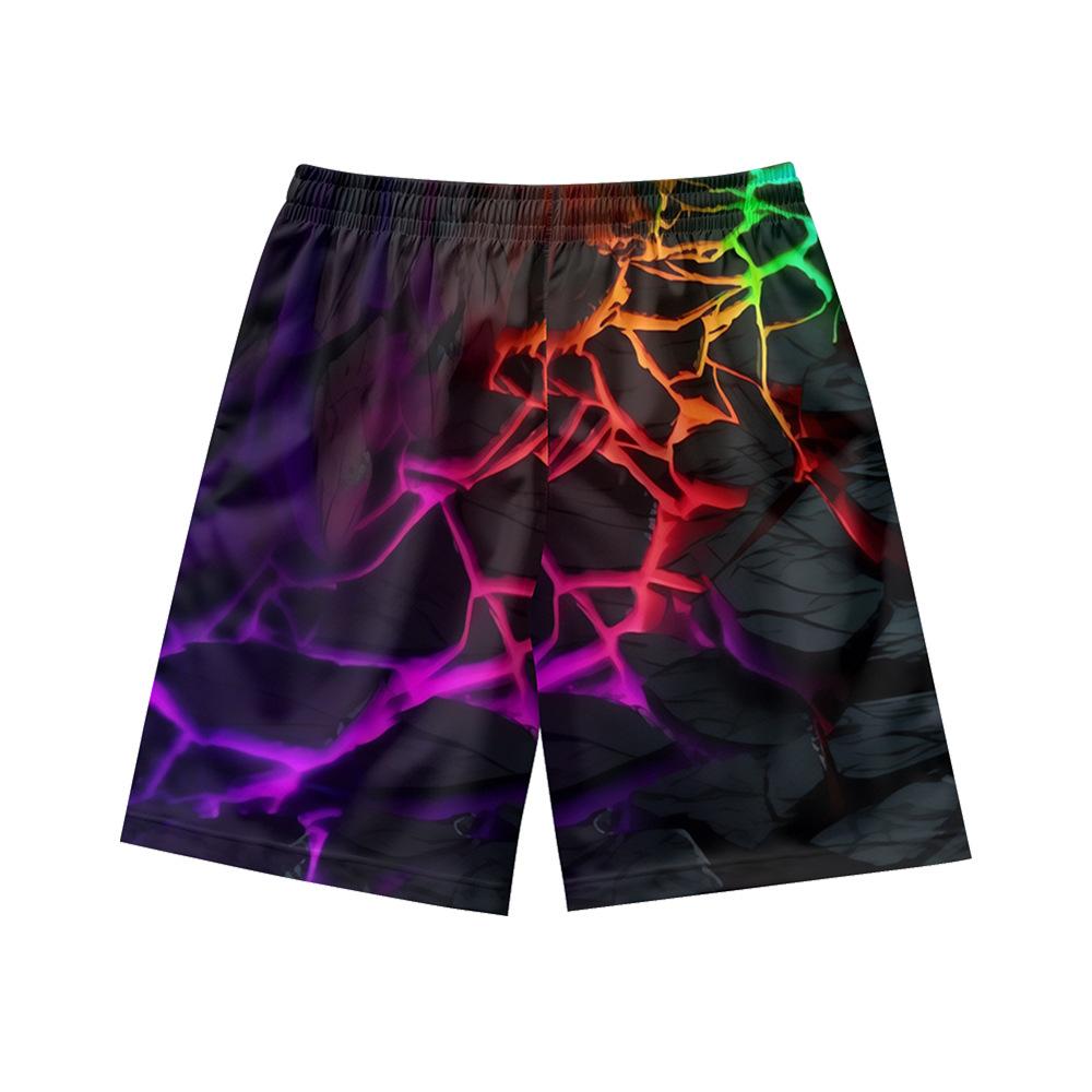 European And American Dark Natural Lightning Element Men'S Casual Shorts Beach Pants