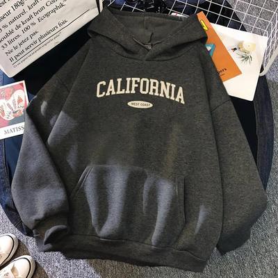 Kalifornie West Coast Design Unisex Hoody Hip Hop All-Match Streetwear Pocket Crewneck Oblečení Fleecová Pohodlná Dámská Mikina