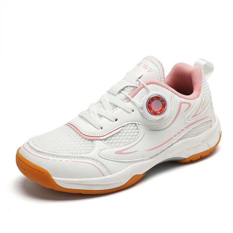 Children's professional badminton shoes rotating buckle boys breathable tennis shoes girls non-slip lightweight sports shoes