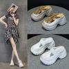2508 Thick-soled One-pedal Lazy Shoes for Women's Summer New Hollowed-out Small Man with Inner Height Increase and Outer Bag Head.