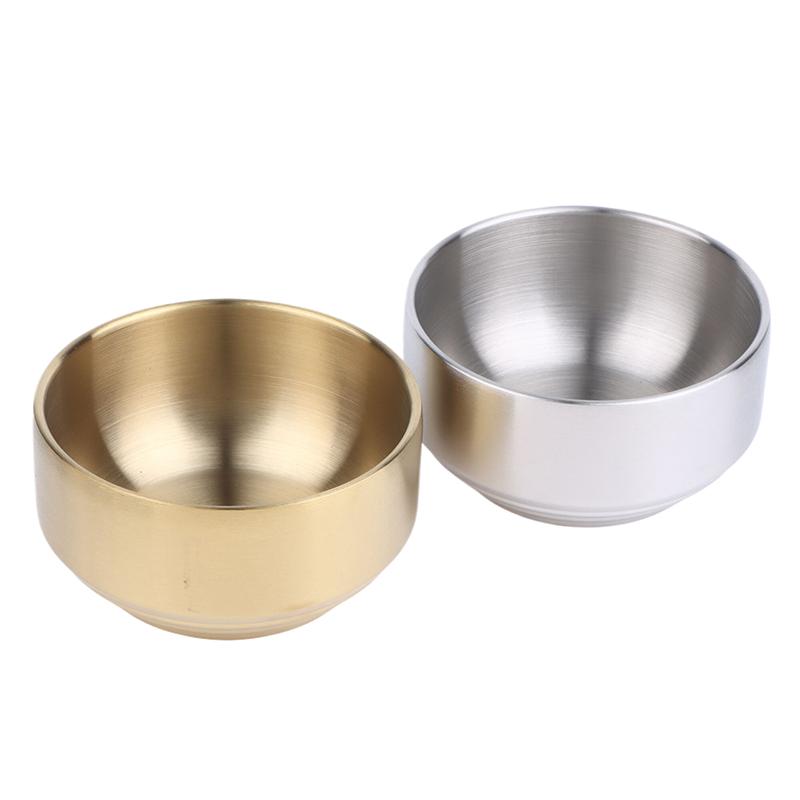 Korean Style 304 Double-layer Thick Durable Stainless Steel Rice Bowl Soup Rice Bowl Cuisine Home Child Small Bowl Cuisine