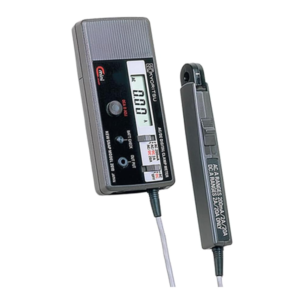 Kyoritsu Clamp Meter Model 2010 for AC DC Current Measurement, Compact Design, Easy to Use