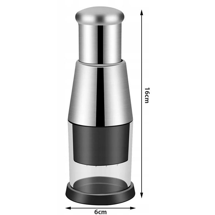 Zola Automatic Rotation Vegetable Chopper 5 Blades Stainless Steel Manual Dicer 16x6cm Black/Silver