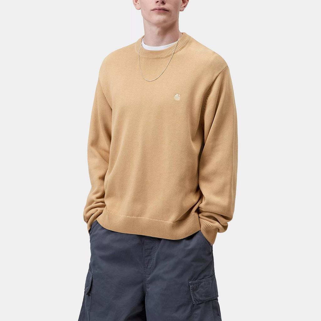 Carhartt WIP SS26 Kori Sweater Casual Long Sleeve Sweater With Embroidered Logo Unisex sweater I036819-07E-GD