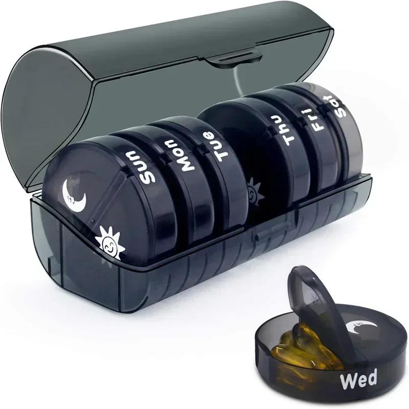 Pink Weekly Pill Organizer 3 Times A Day Compact 7 Day Pill Box for Managing Your Vitamins Fish Oils Supplements and Medication