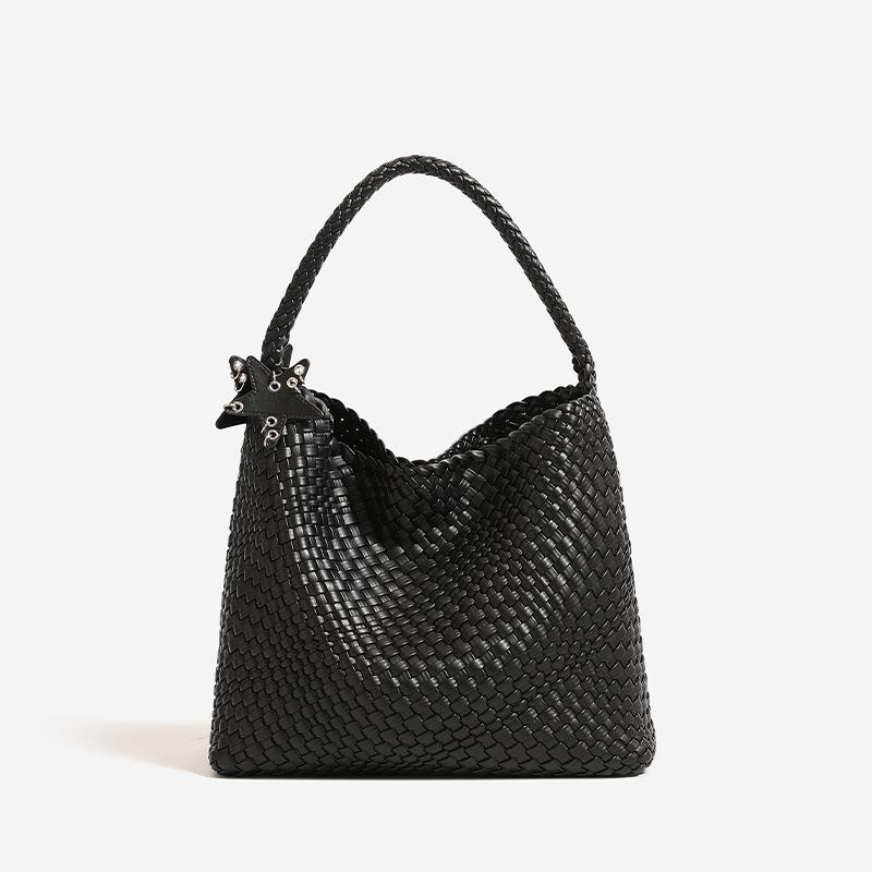 2026 Fashionable Woven Women's Bucket Bag, High-End Shoulder & Underarm Handbag
