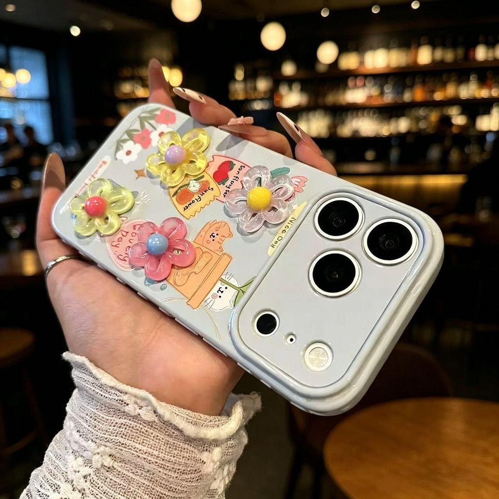 Fashionable 3D Floral Phone Case for Apple 17/16/15 Pro/Pro Max