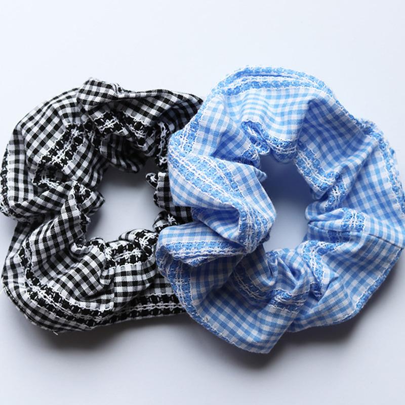 

Cotton Hair Scrunchies Set Fashion Simple Basic Elastic Hair Bands Ponytail Holder Dot Stripe Scrunchie Hair Tie For Girl Women