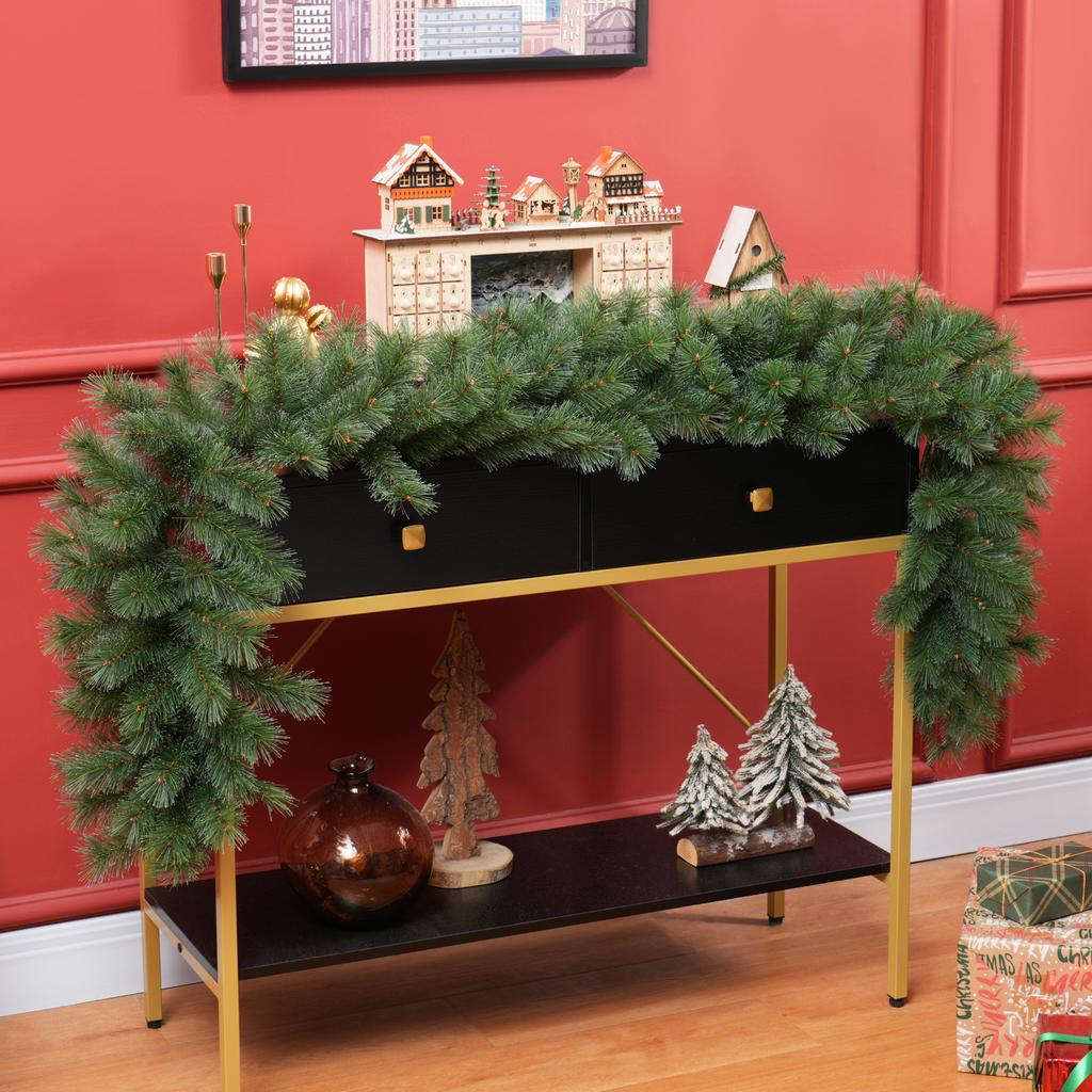 1.8m Artificial Christmas Garland Floral Decoration with 160 Tips, Green