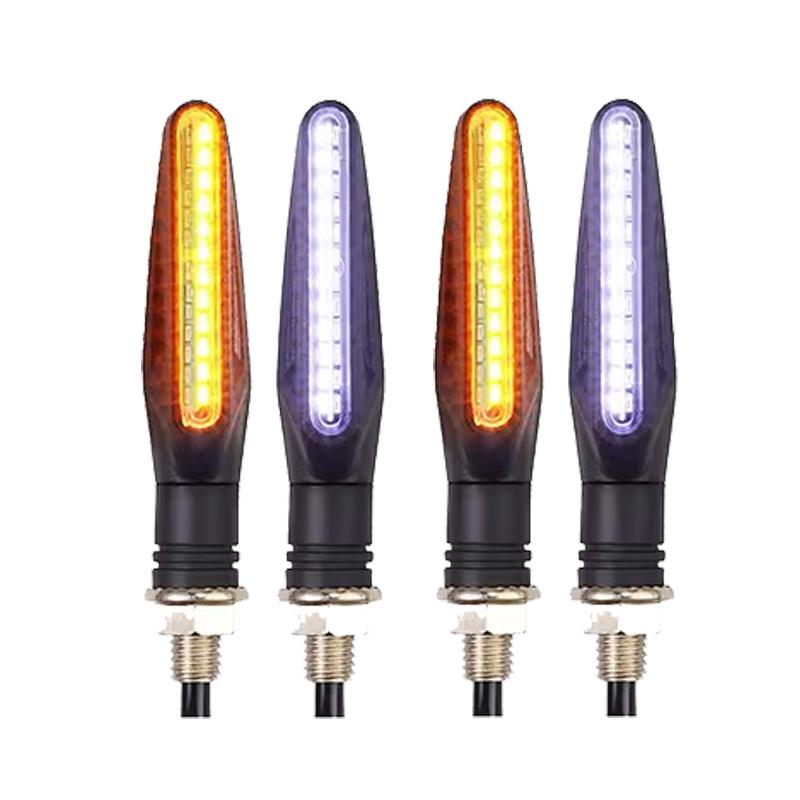 24LED Motorcycle LED Turn Signal Lights White Red Amber Flowing Indicators Front Rear Light Flasher Blinker For Motorcycle