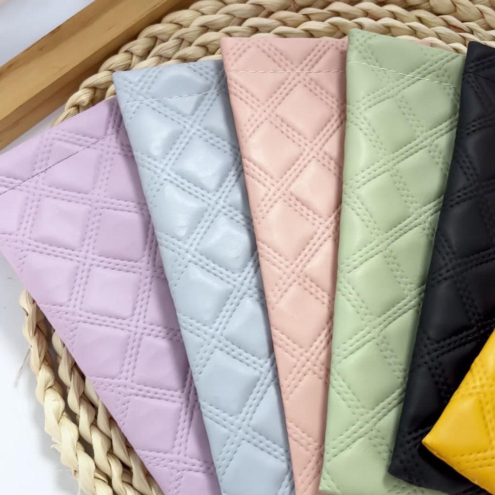 Borsa Portafogli Diamantata in Ecopelle PU Chiusura Automatica Copertura Protettiva per Occhiali Custodia per Occhiali Organizzatore Impermeabile per Pennelli da Trucco