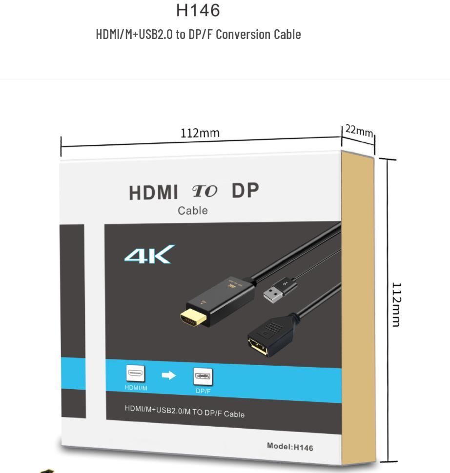 4K60Hz/2K60Hz HDMI to PD Host Cable for Computer, TV, Projector Adapter