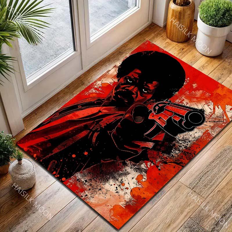 1PC Graffiti-style figure with gun Carpet for Living Room Bedroom Sofa Home Decor Rus Non-slip Floor Mat Luxury Gift