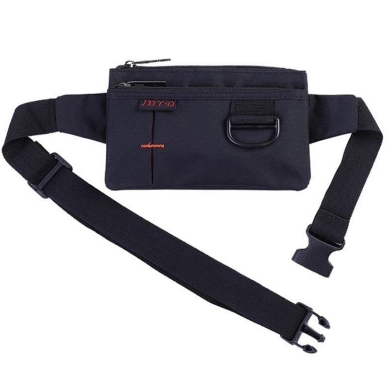

Men Women Nylon 4 Pockets Waterproof Waist Packs Fashion Male Wear Resistant Black Fanny Pack Messenger Shoulder Bag