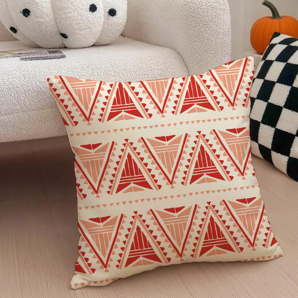 Boho Textile Pattern BBohemian Ethnic Prints Cushion Cover Throw Pillow Cover Hidden Button Durable Polyester Chair Cushion