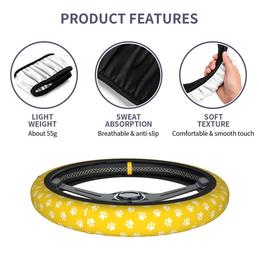 Steering Wheel Cover, Car Steering Cover, Protective Cover, 3D Grip, Anti-Slip, Easy To Touch,