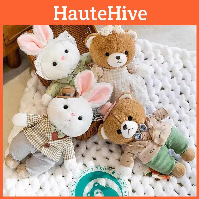 Couple Teddy Bear Rabbit Plush Toy Cartoon Stuffed Doll Decoration Gift Kids