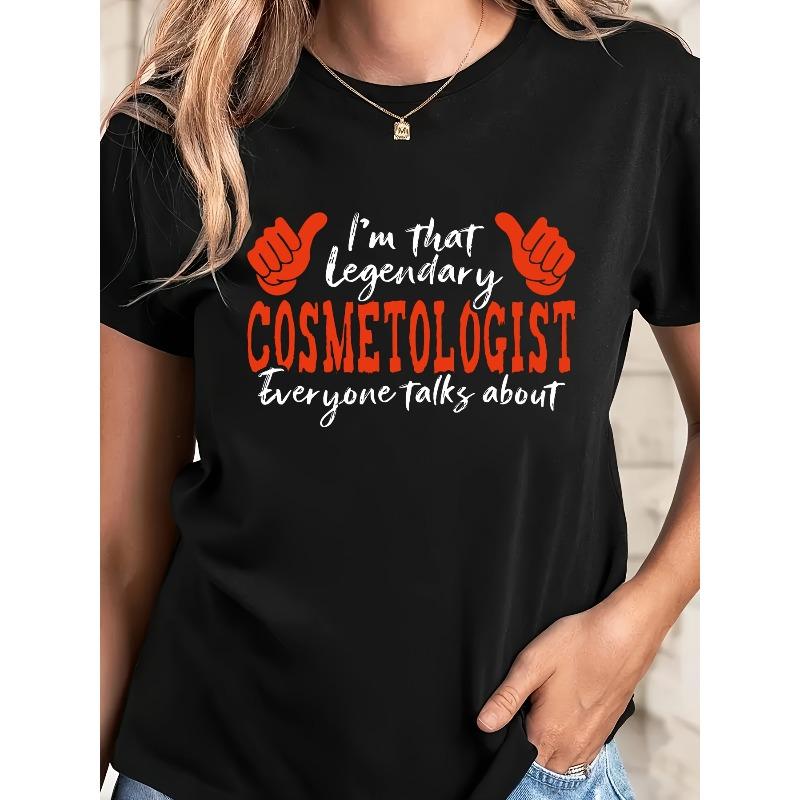 Смешная футболка Я тот самый легендарный косметолог - S чёрный