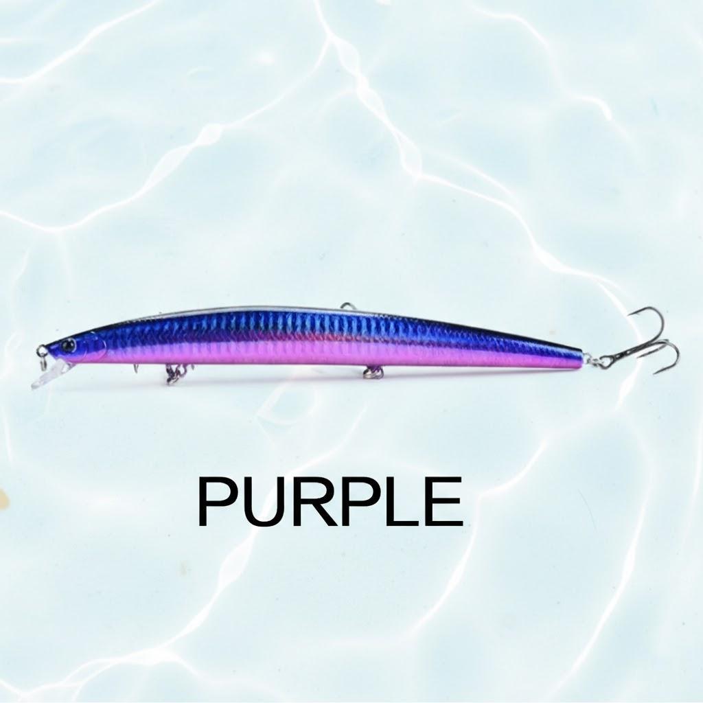 

18cm 24g Fishing Hard Bait Crankbaits Artificial Lures Sea Wobbler Swimming Baits Big Laser Minnow Fishing Tackle фіолетовий