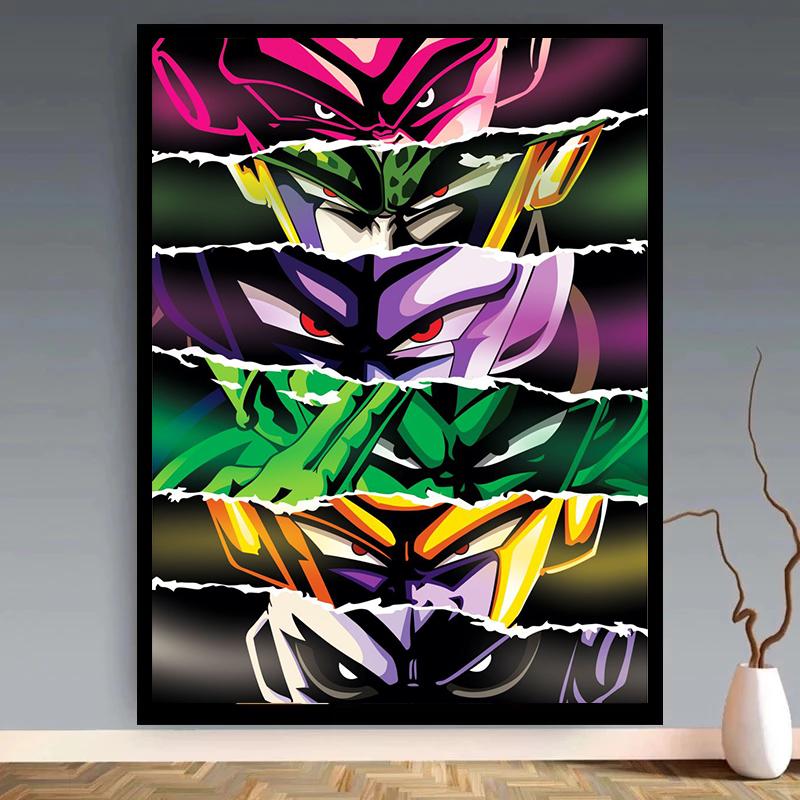 Japansk Anime Demon Slayer One Piece Poster Karaktär Ögonduk Målning Väggkonsttryck Sovrumsdekoration Heminredning Bild