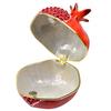 FJ FENGZHIJIE Pomegranate Fruit Figurine, Decorative Trinket Box with Golden Crystal Enamel, Indoor Table Decoration, Gift for Women and Men