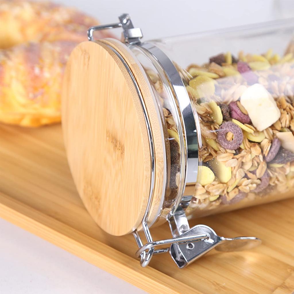KKC Airtight Glass Pasta Container - Pasta Storage Container, Canister Glass Airtight Storage Jar, for Grains, Flour, Rice, Food Storage, Protein, etc