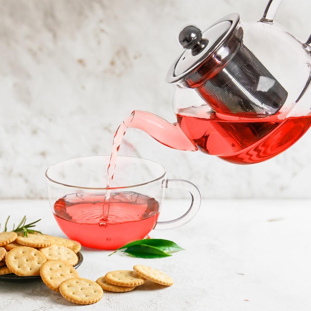Glass Teapot With Cup And Infuser 300+350 Ml 2 Pcs.