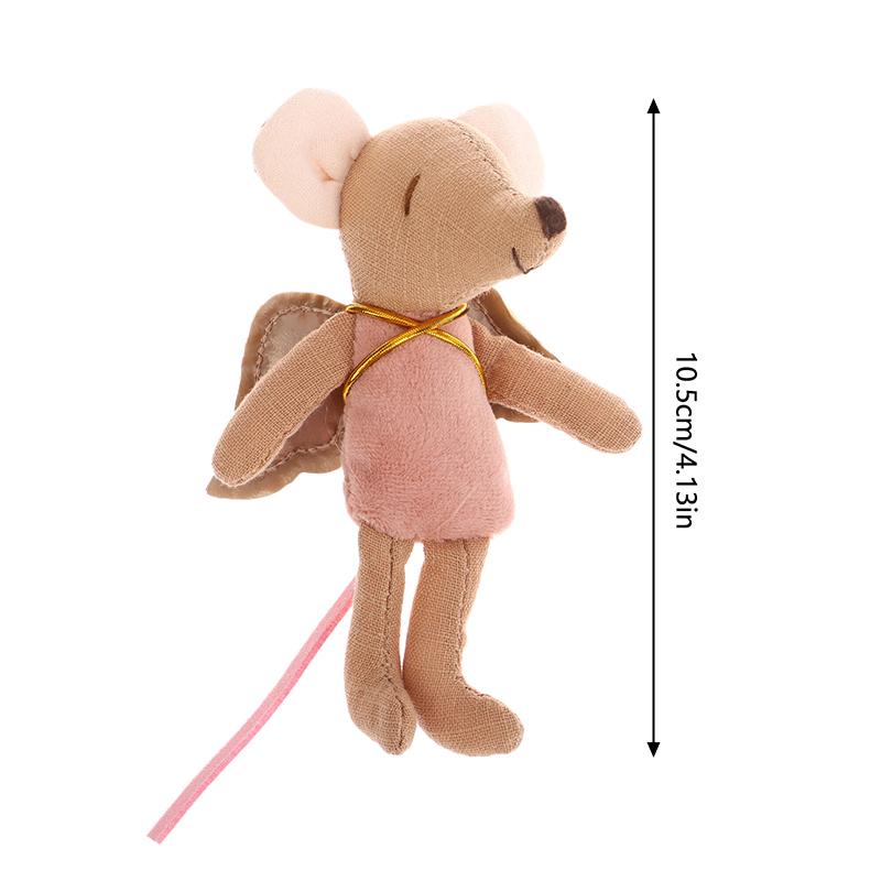 Kawaii Fabric Mouse Doll Thumb Doll Toy Cute Angel Wings Mouse Dolls Toys Soft Plush Toy Home Decoration For Kid Gifts