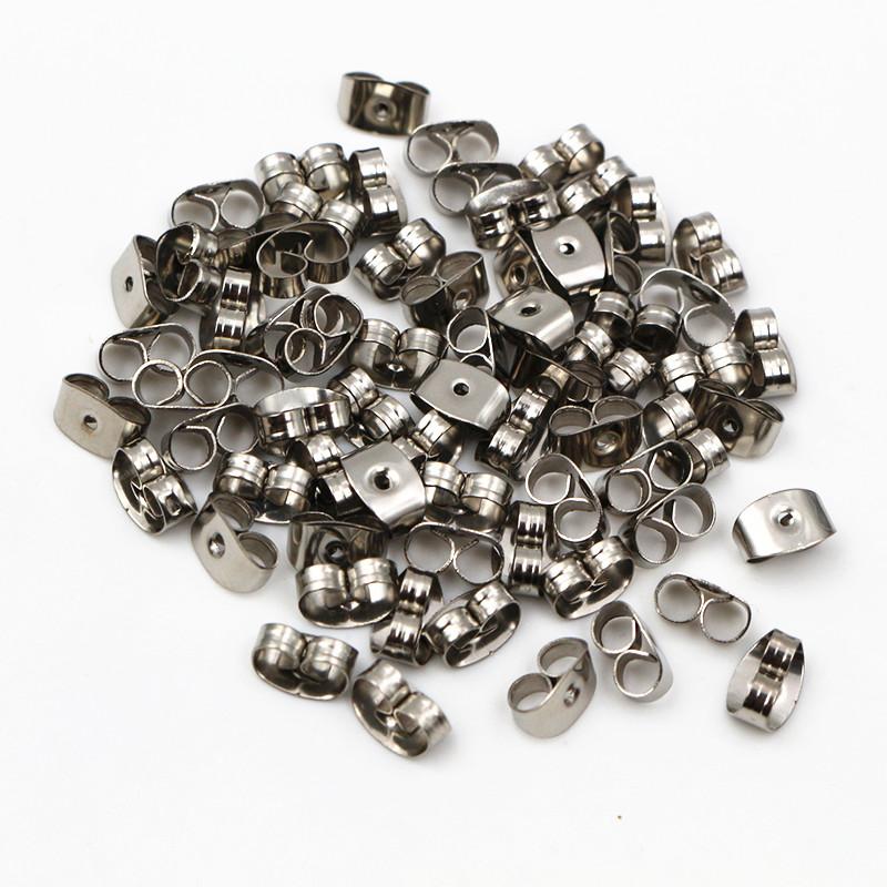 100 Stück Ohrstecker-Verschlüsse, Edelstahl, vergoldet, DIY-Ohrring-Schmuckherstellungszubehör