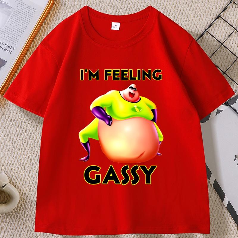 

Im Feeling Gassy TShirt Featuring Fun and Humorous Cotton Short Sleeve Loose Streetwear Tshirt Unisex Humor Unisex Clothing Tops S