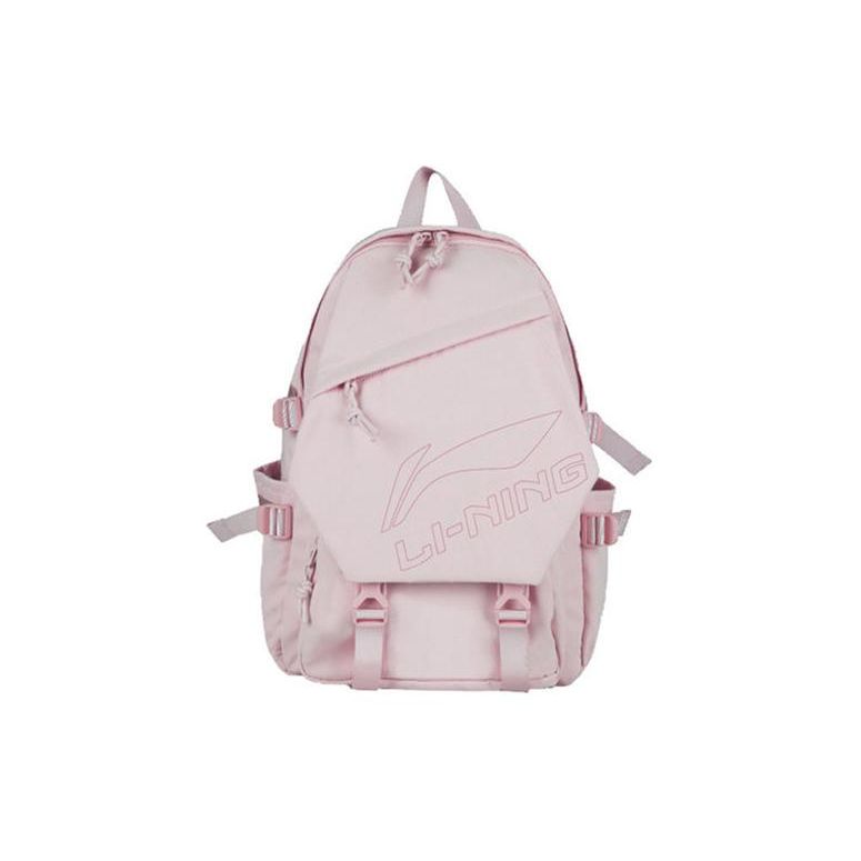 Li-Ning Casual Minimalist Large Capacity Fabric Backpack Kids Backpack Cherry-Blossom-Pink YBST188-4 Pink,One Size