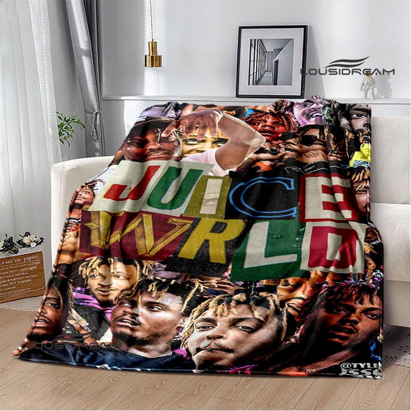 3D Rapper Juice Wrld 999 Retro Printed blankets Flannel Warm blanket Soft Cozy Blanket Travel Blankets bed linings Birthday Gift