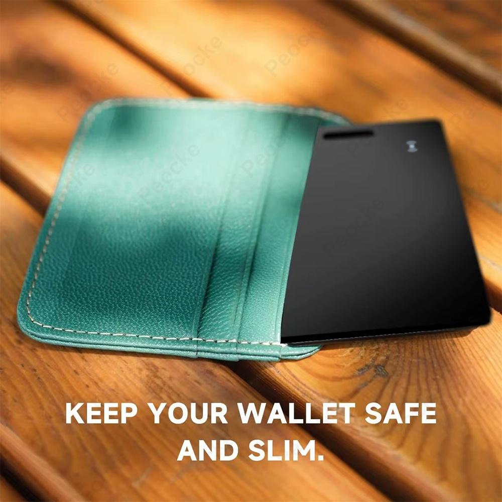 Ultra Thin Smart Tracking Card Global GPS Dual System Tracker Works with Google iOS Find My for Wallet Item Anti-lost Locator