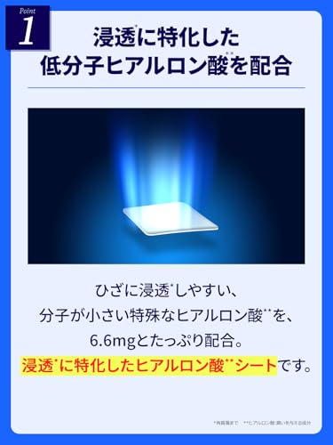 Hyaluronic Acid Knee Patch with Knee Support: Low-Molecular-Weight Hyaluronic Acid Penetrating Sheet "HyaloAid" by Kita no Kaiteki Kobo