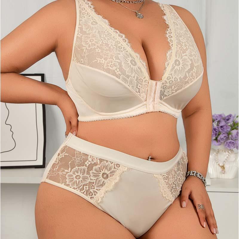 Front-Clasp Sports Bra Plus Size Underwear American Style Front-Attached Lace Tank Bra