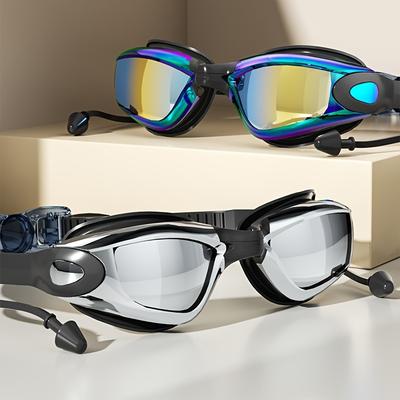 Coole Schwimmbrille, Wasserdicht und Beschlagsfrei, Hochauflösende DAMEN- UND HERREN-Tauchbadekappen, Schwimmbrille