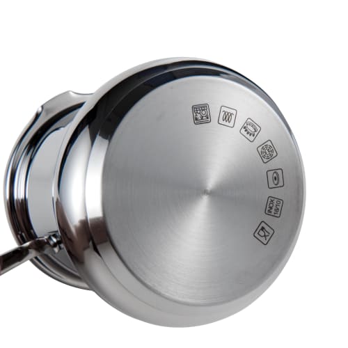 IMEEA Milk Pan, Saucepan, 18-10 Stainless Steel, Induction Compatible, 500ml, Saucepan, Mini Milk Pan, Silver